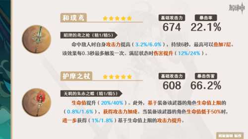【V4.4攻略·角色攻略】魈·武器选择详情!